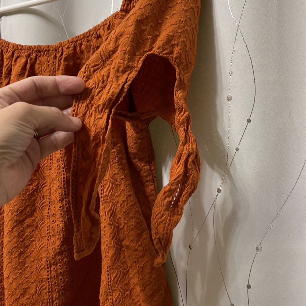 Like New Universal Thread | Eyelet Rust Crop Top,… - image 6